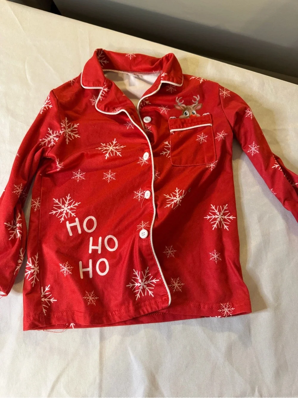 Kids Red Holiday 'Ho Ho Ho' Pajama Set